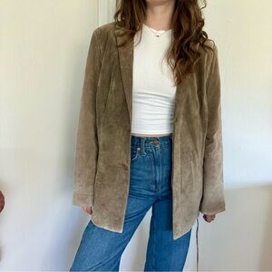 VINTAGE OLIVE GREEN SUEDE COAT